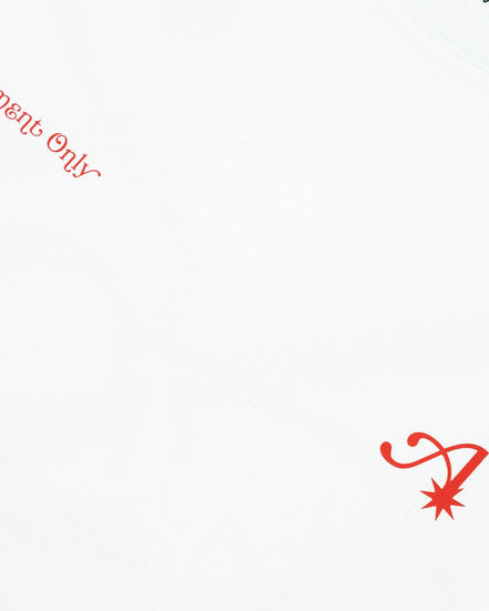 White paper with red text and decorative elements on a white background