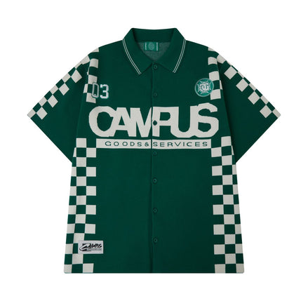 Campus Goods Checkered Jacquard Short Set