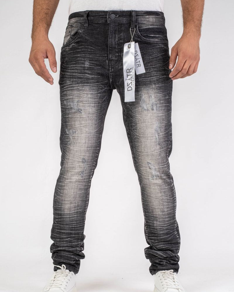 Crinkle Acid Wash Slim Jeans 459