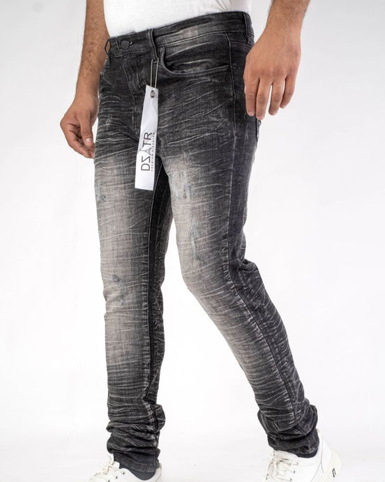 Crinkle Acid Wash Slim Jeans 459