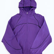 Purple jacket with a hood on a white background