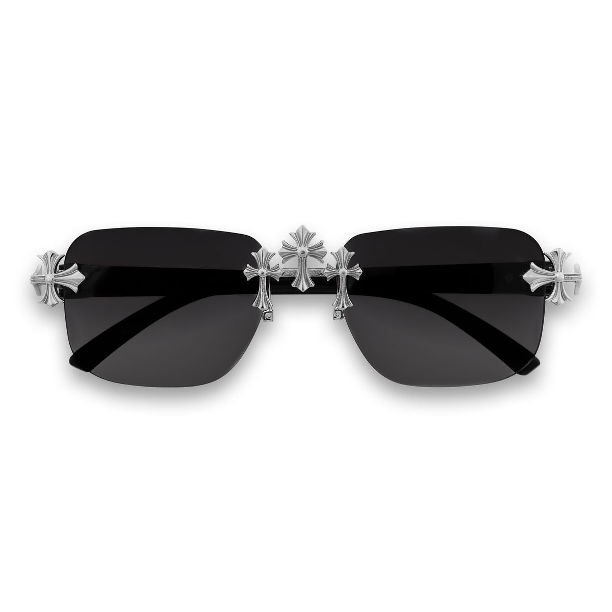 Cross Bridged Black Lens Shades