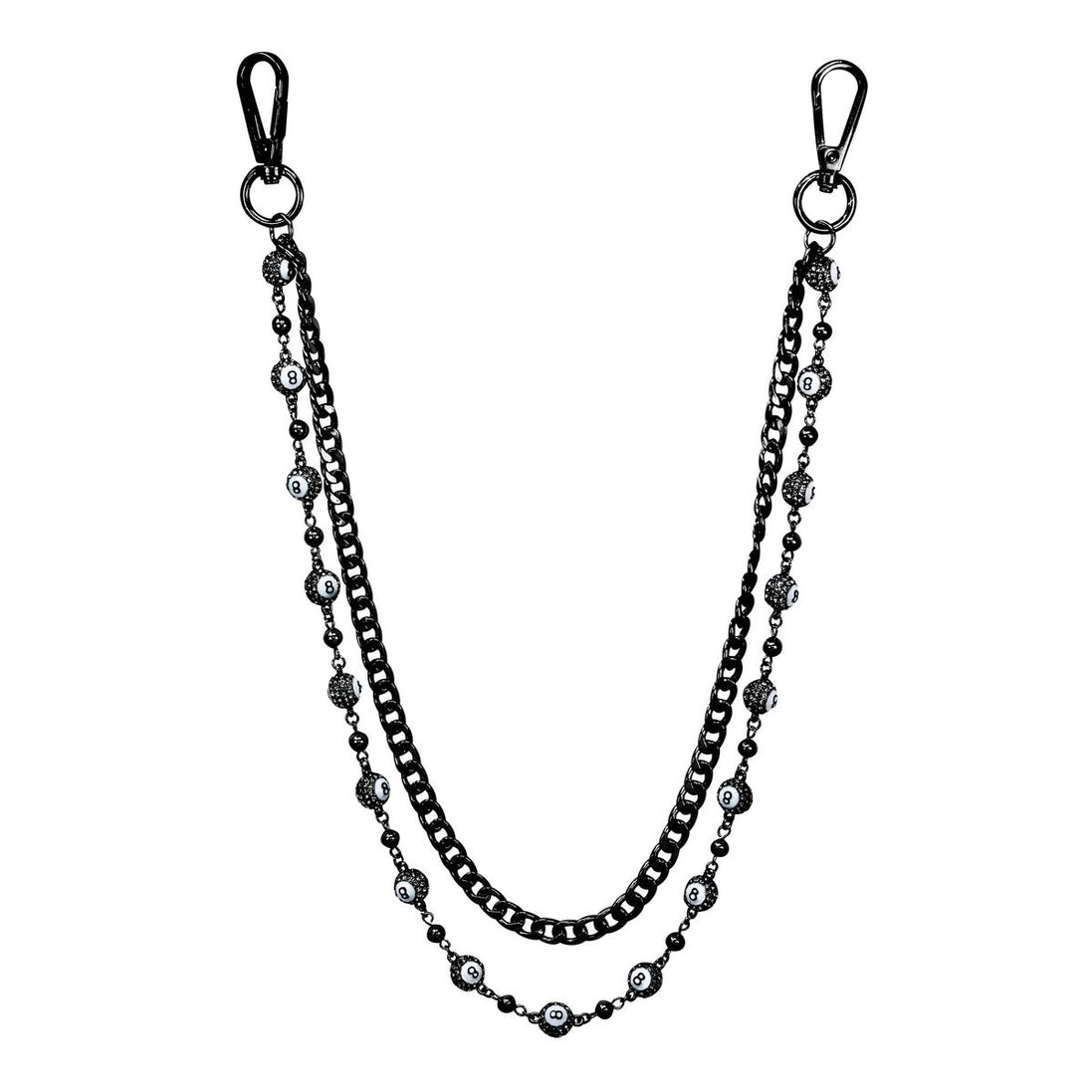 Jewelry Essentials Iced 8 Ball 24mm Pant Chain