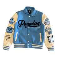 Jordan Craig Varsity Jacket in sky blue  
