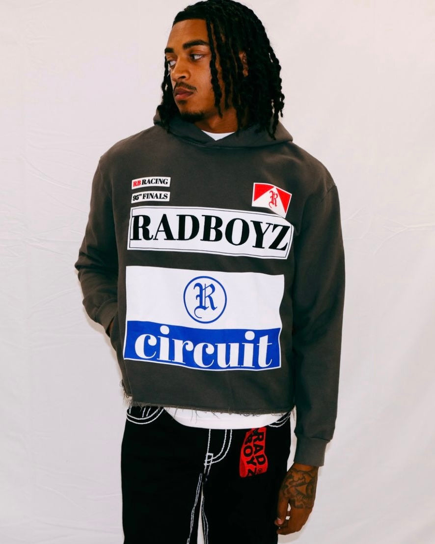 Rad boyz circuit cutoff hoodie in grey 