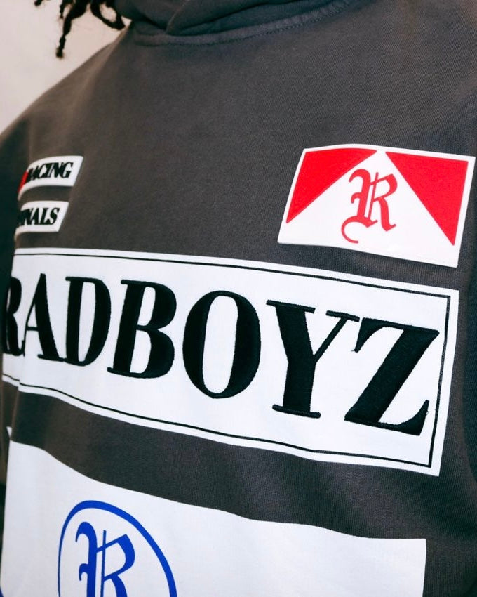 rad boyz circuit cutoff hoodie in grey