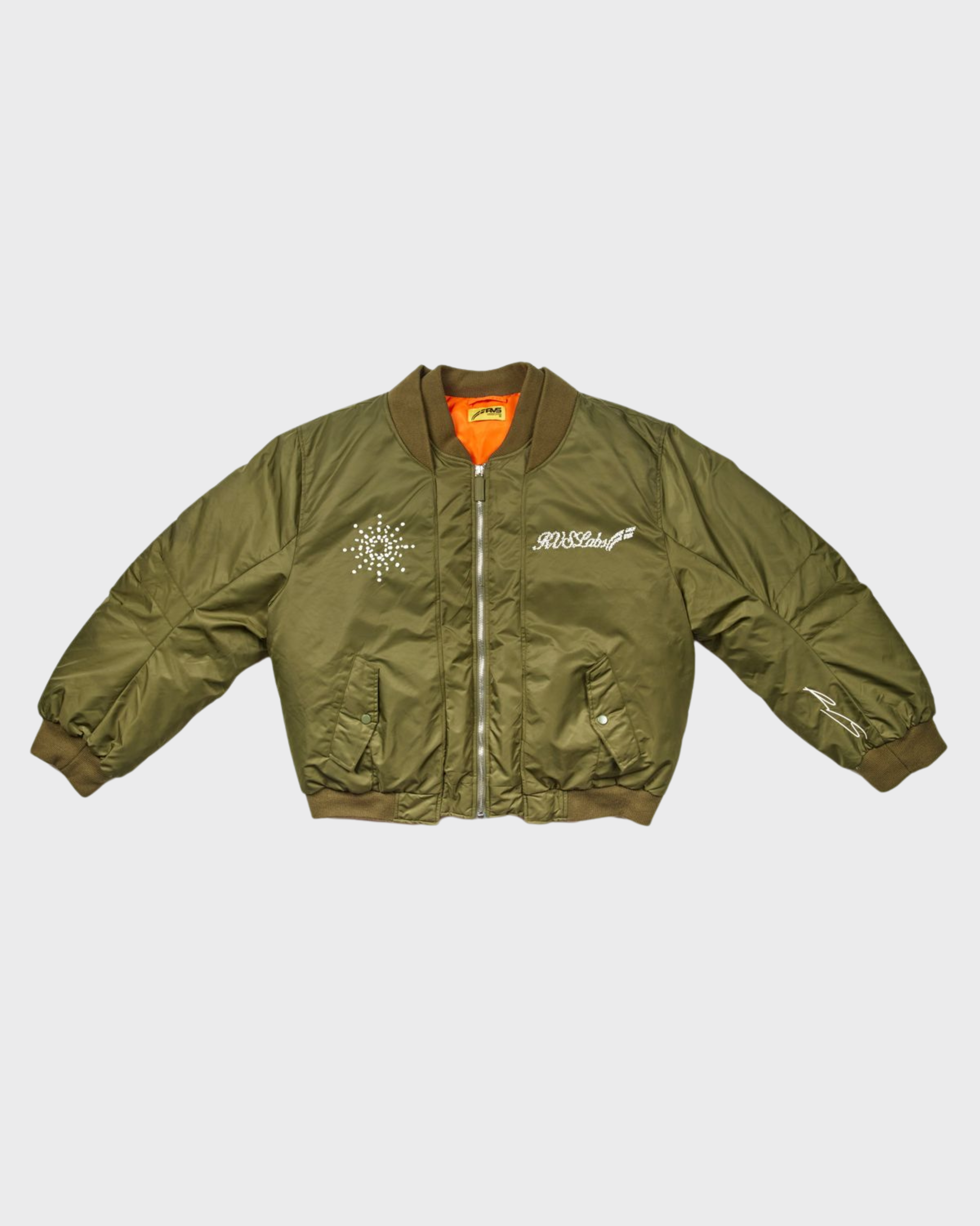 commando bomber jacket in olive green by RVs labs