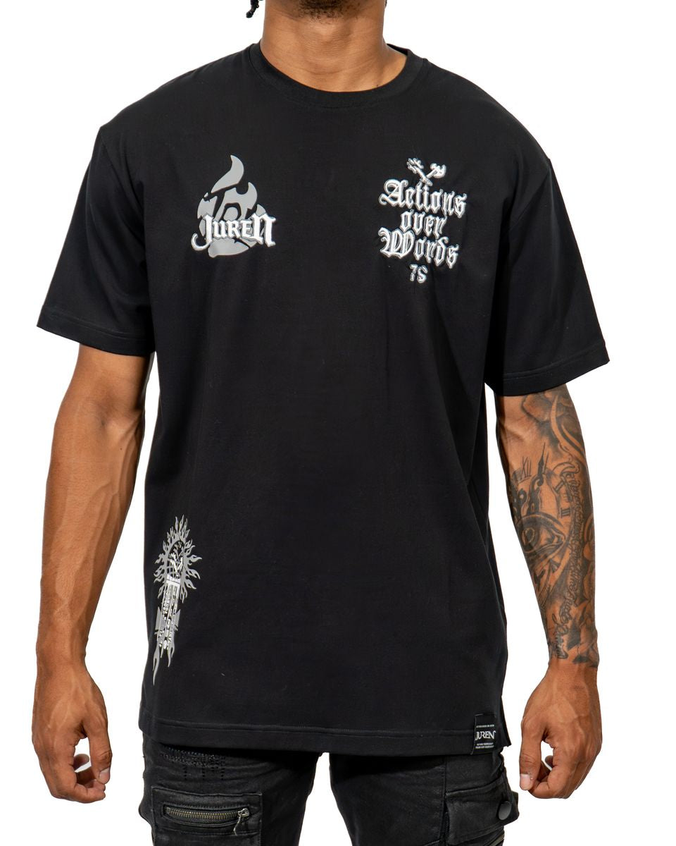 JUREN BRAND DON’T TRUST WORDS TEE IN BLACK 