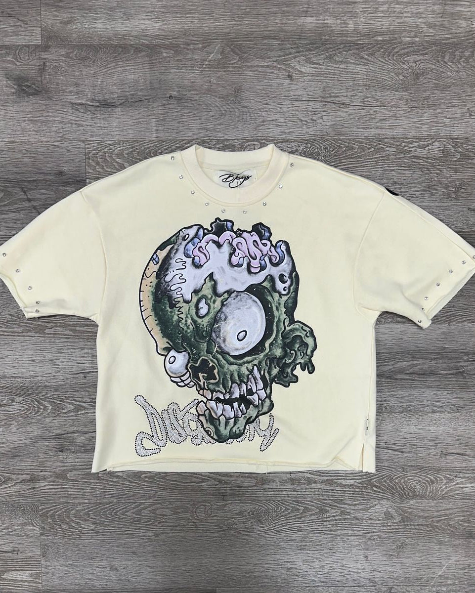 Bkys disaster crop tee in off white 