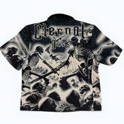 Short-sleeve shirt with 'Eternal Dusk' design on a white background