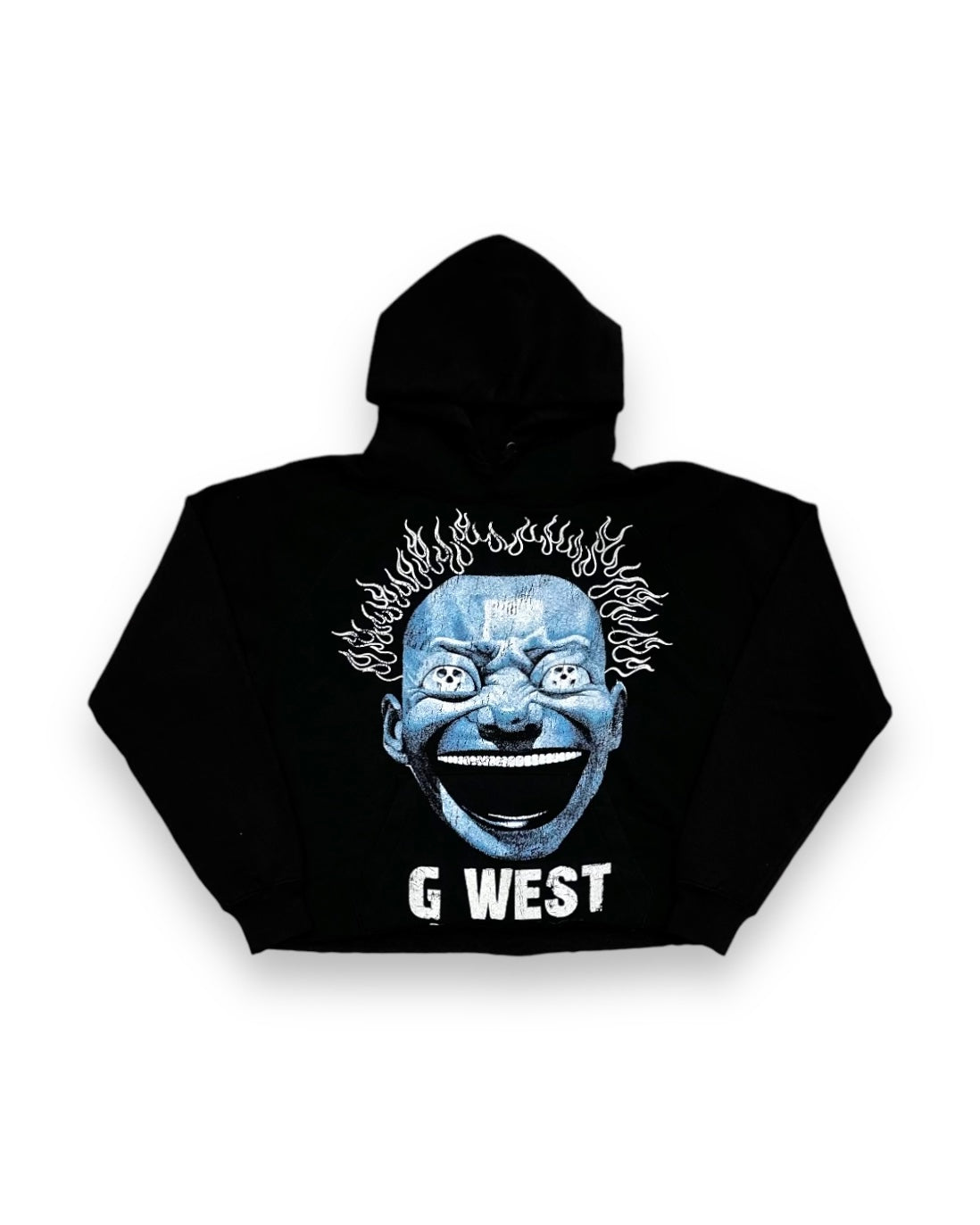 electrical Einstein cropped hoodie in black by g west