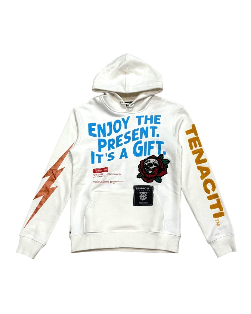 Tenaciti brand enjoy hoodie in off white color