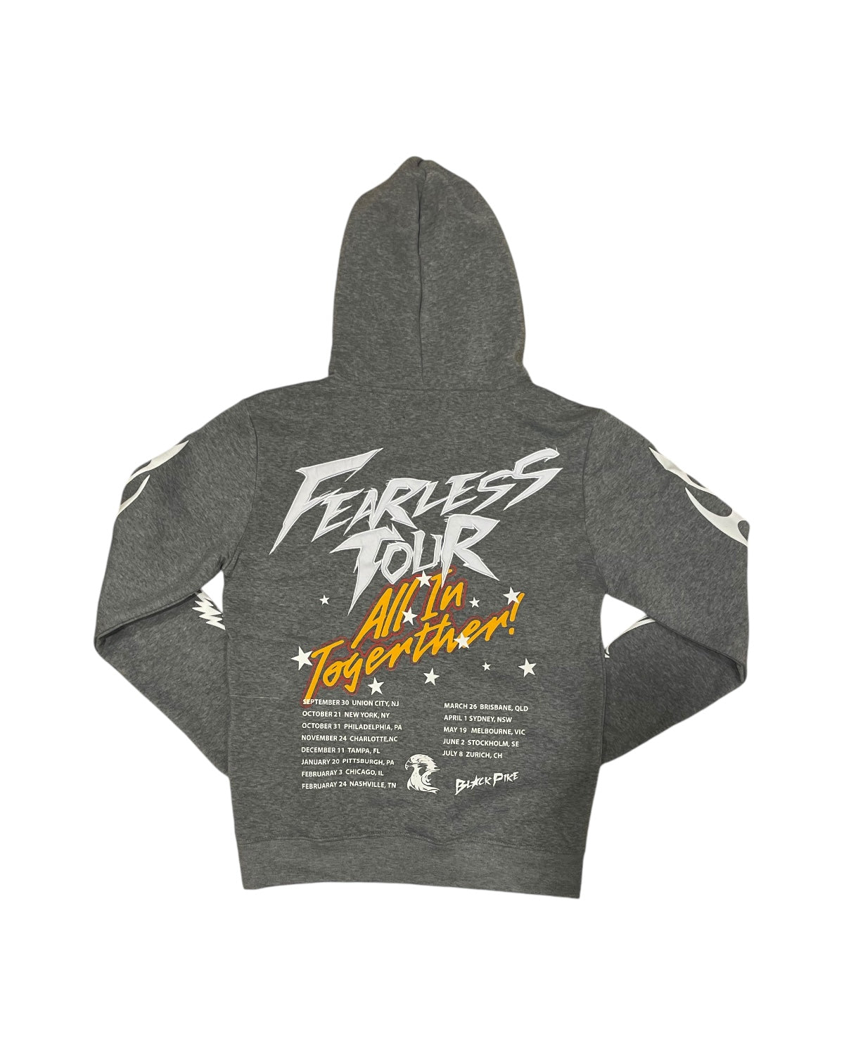 fearless hoodie world tour in grey 