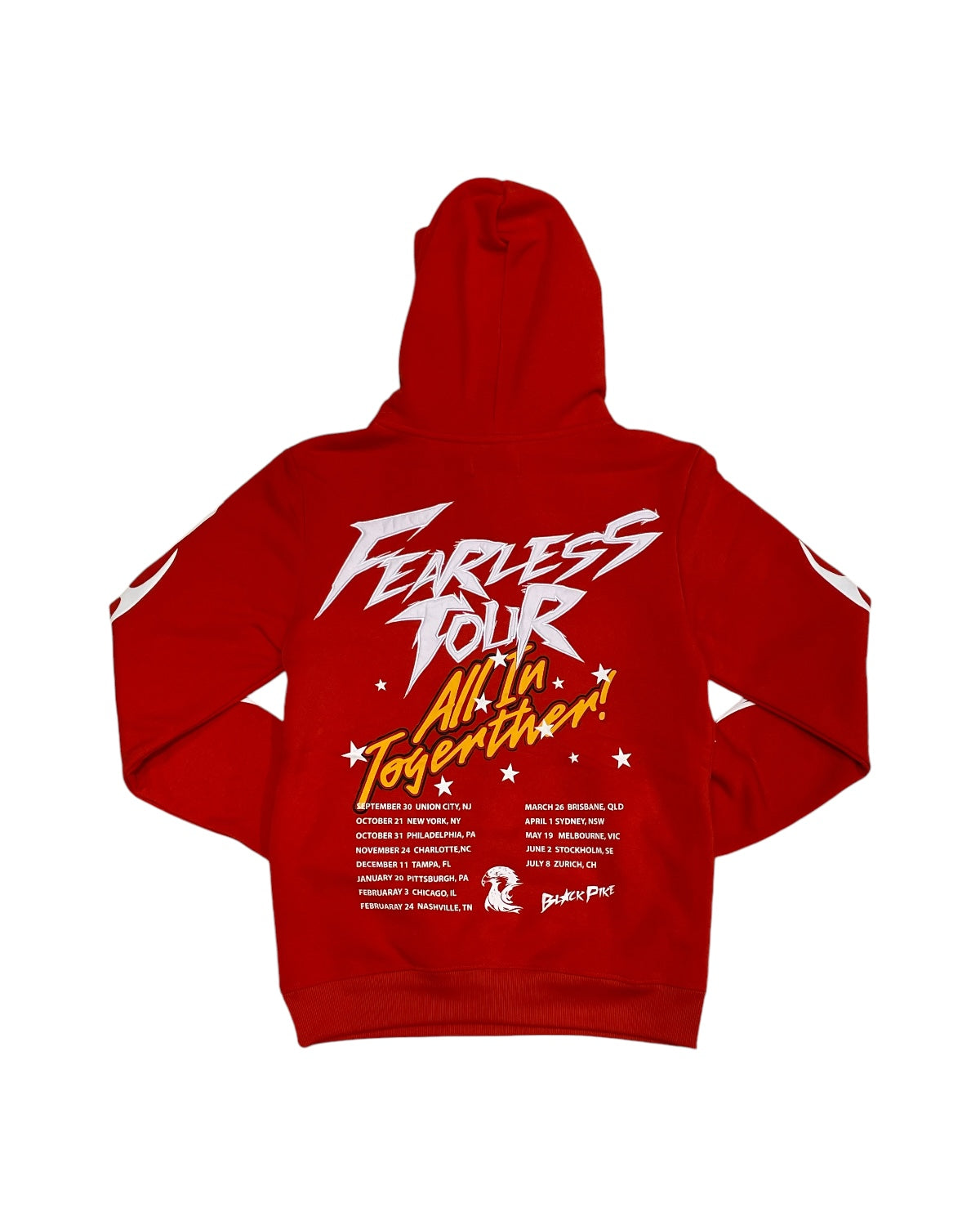 fearless world tour hoodie in red