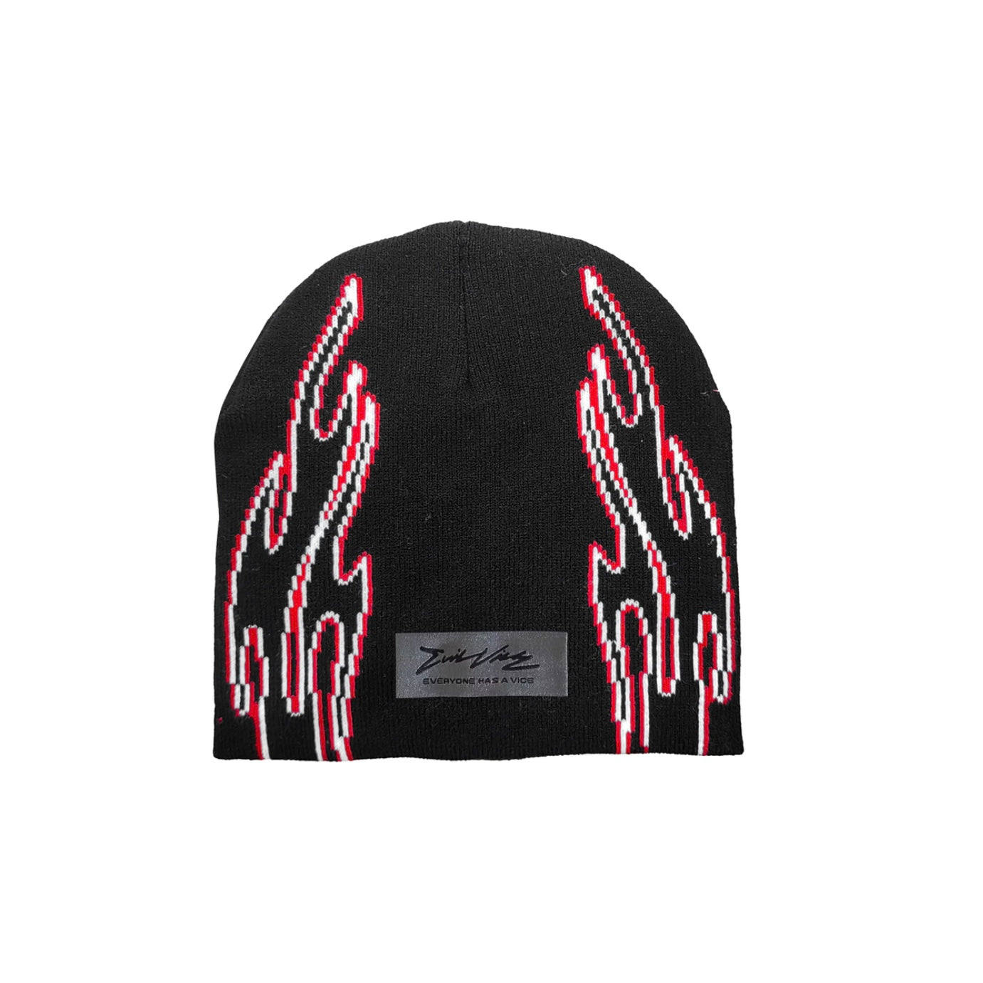 Flame beanie in black color 