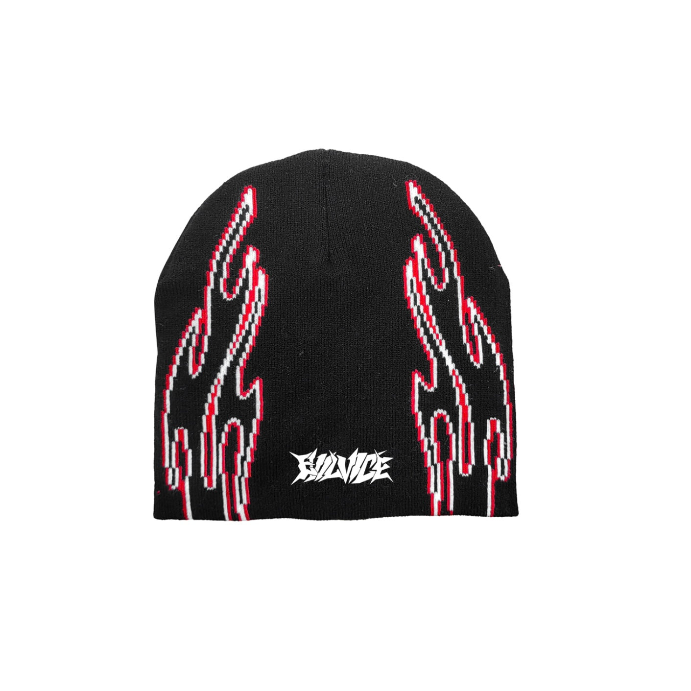 Flame beanie in black color 