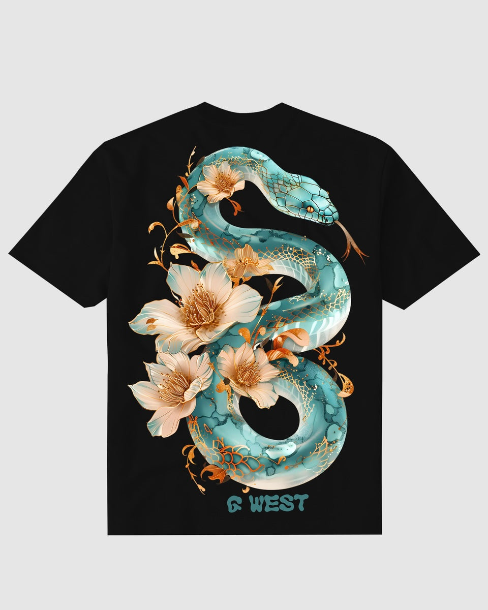 G west floral traitor snake graphic tee in black