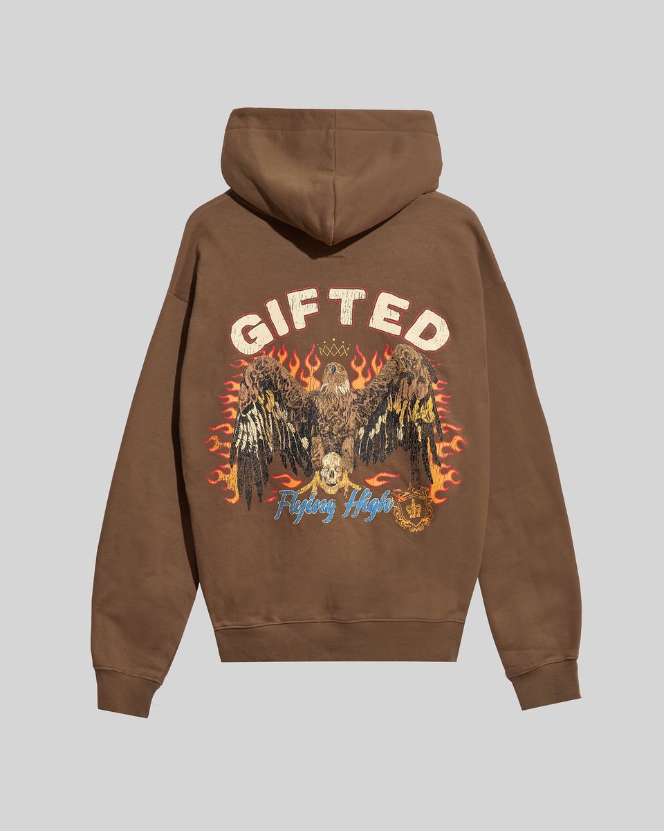 Flaying high hoodie in brown color 