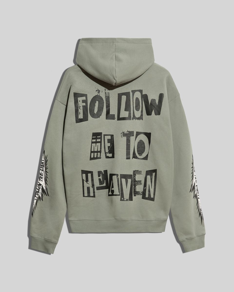 Follow me Hoodie in teal color 