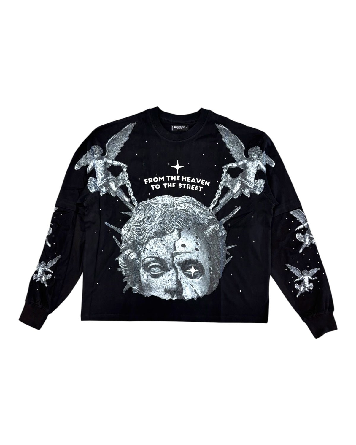 Roku studios from heaven to the streets layered long sleeve in black