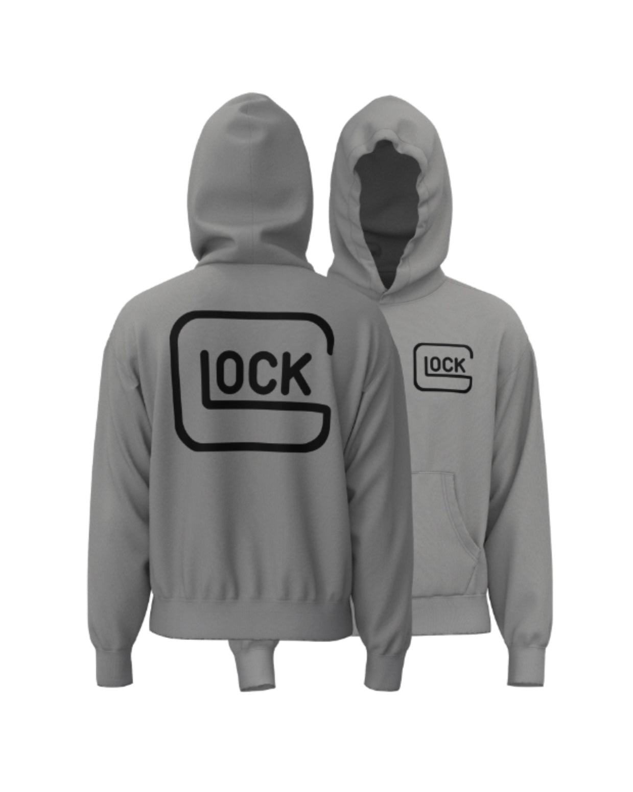 glock logo hoodie in grey