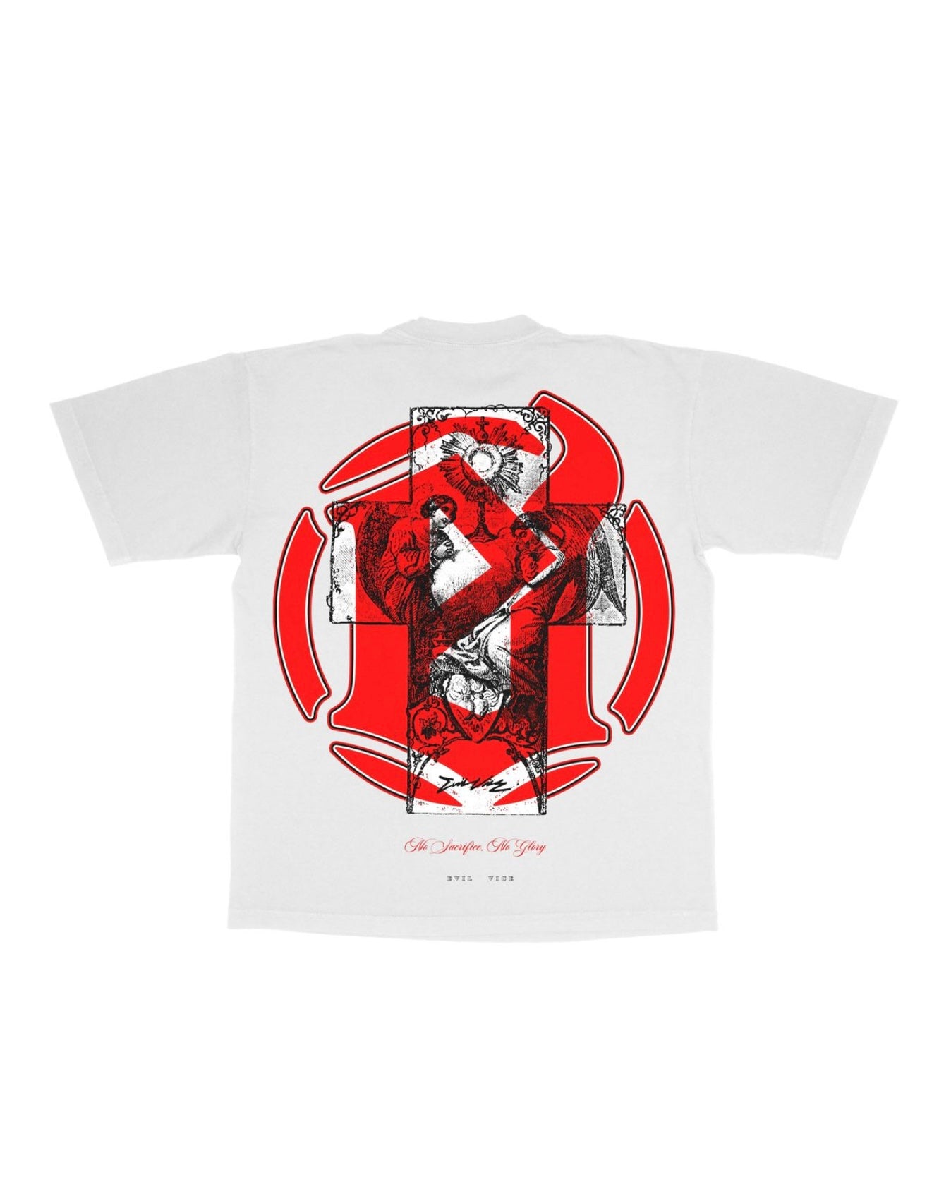 Glory eyes tee in white color 