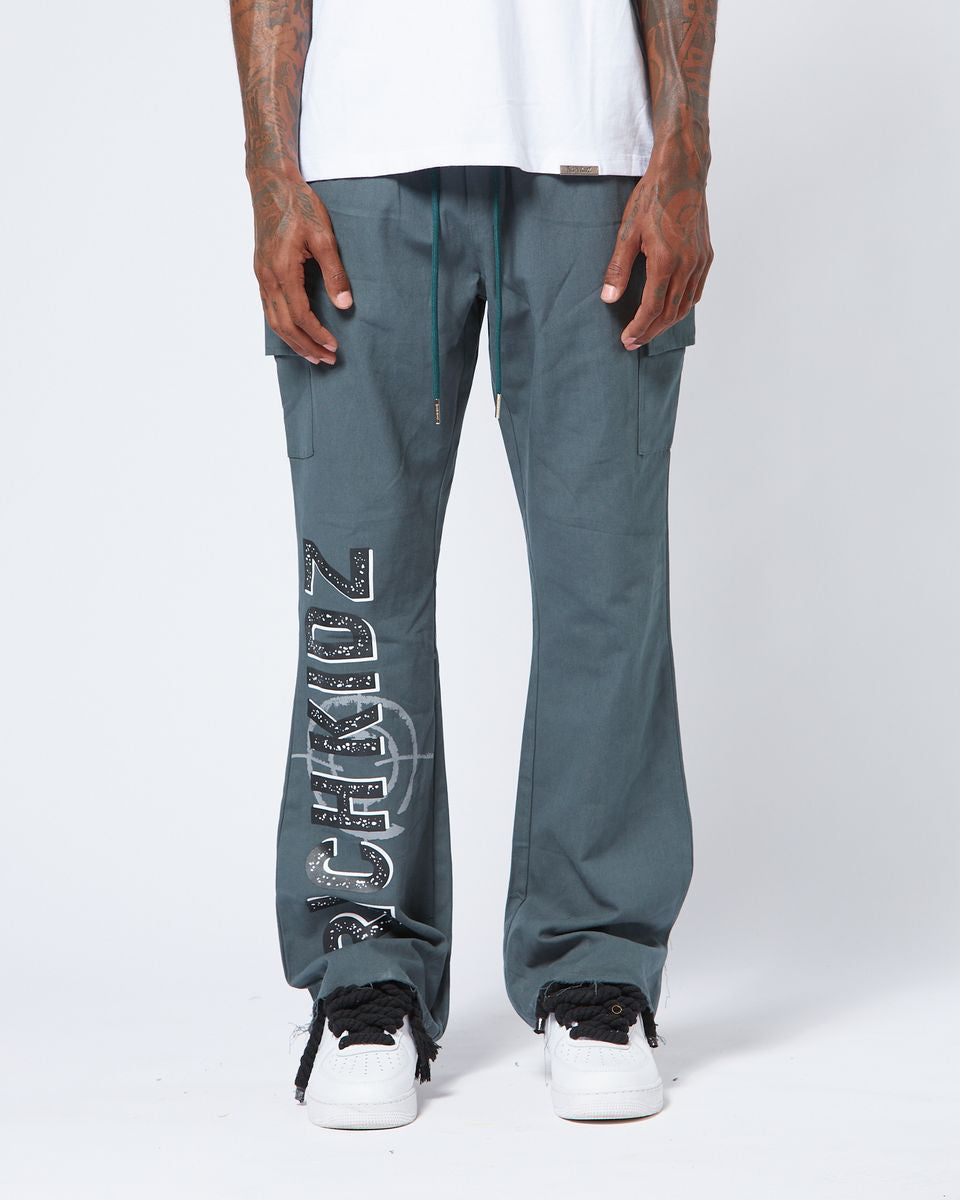 Rich target flare pants in green