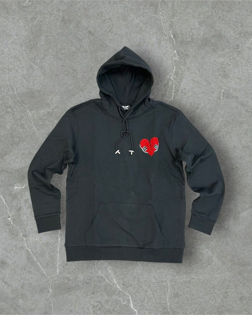 heart club hoodie by reelistik in black