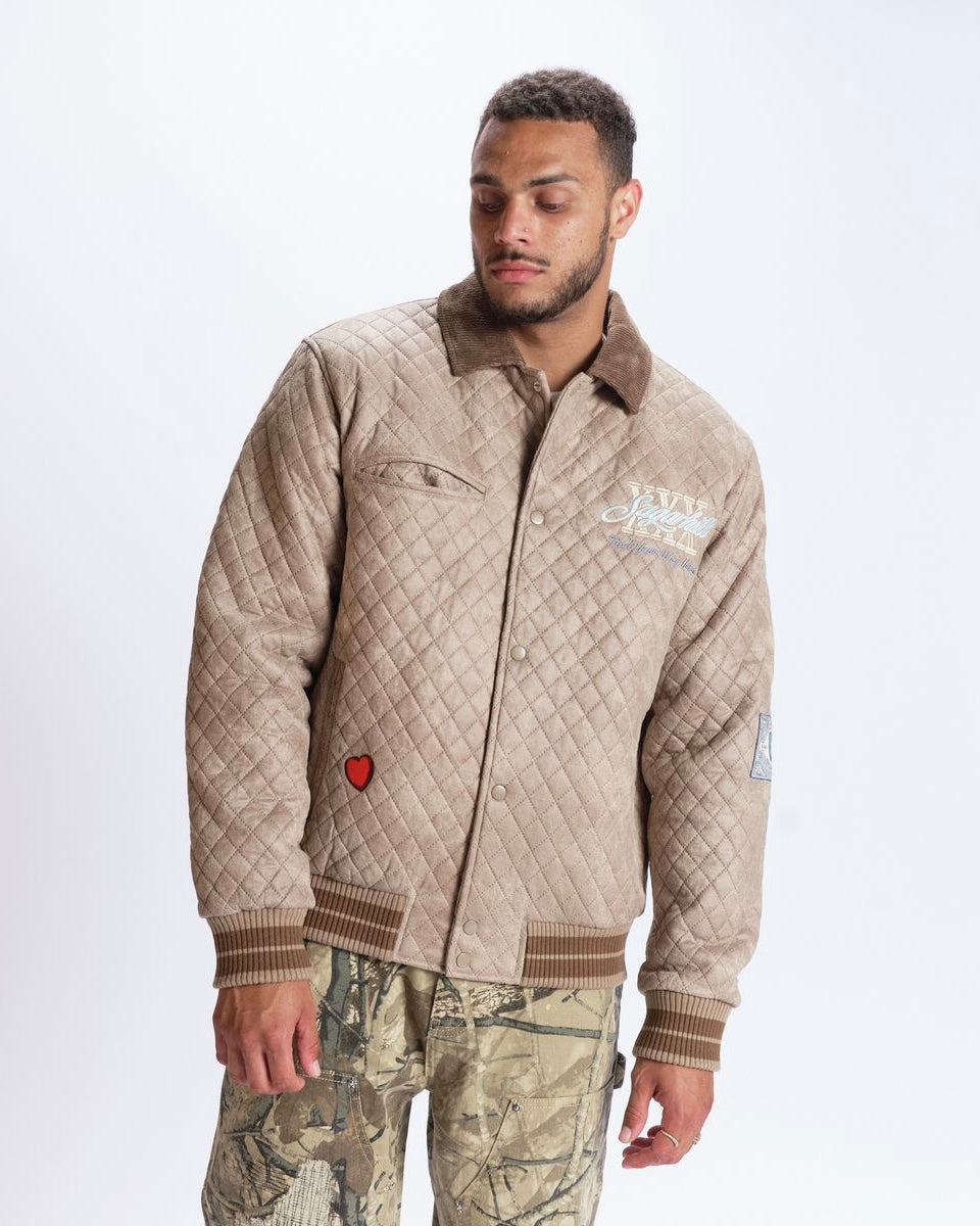 the heart quilted jacket by sugarhill in brown