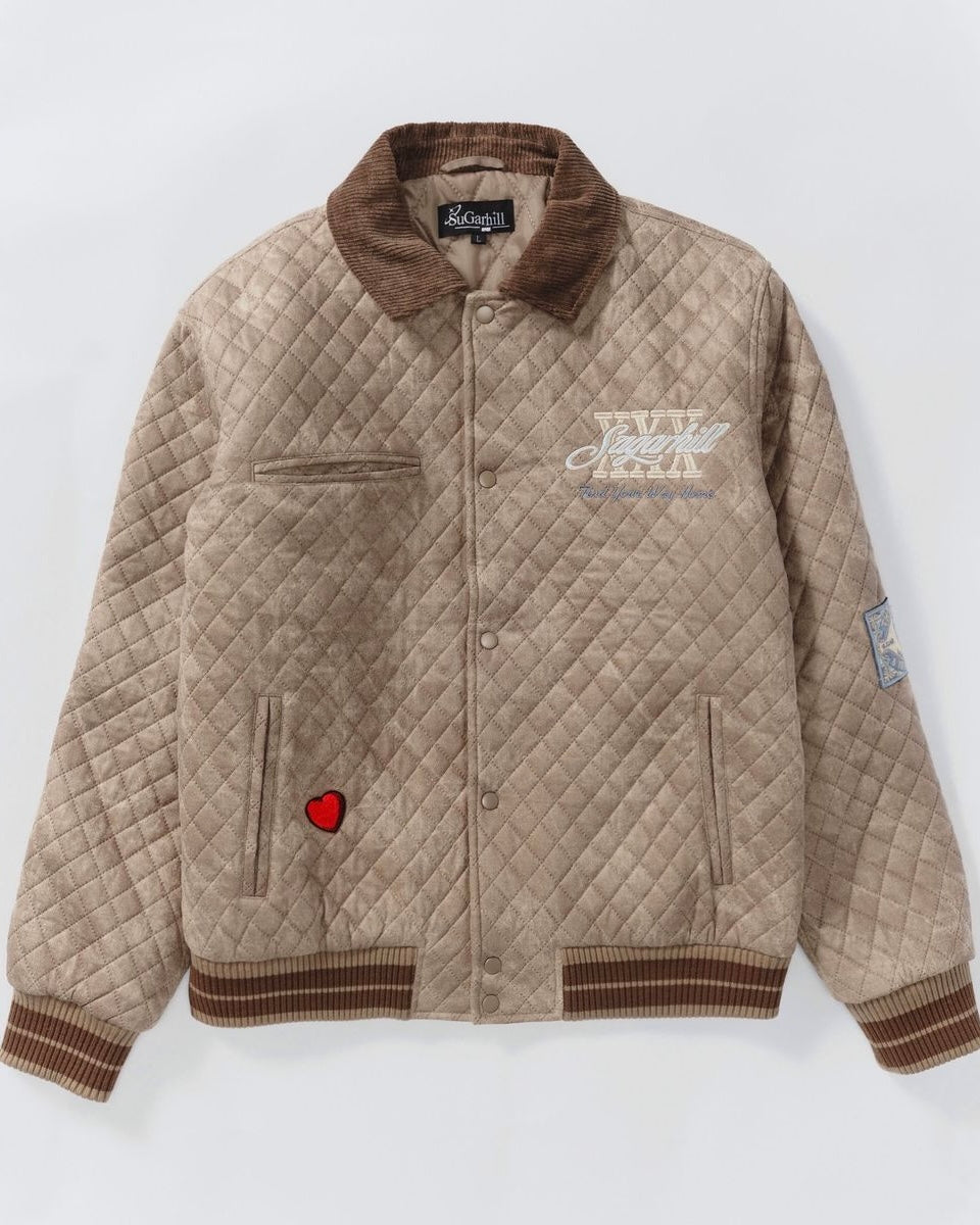 sugarhill The Heart quilted jacket in brown