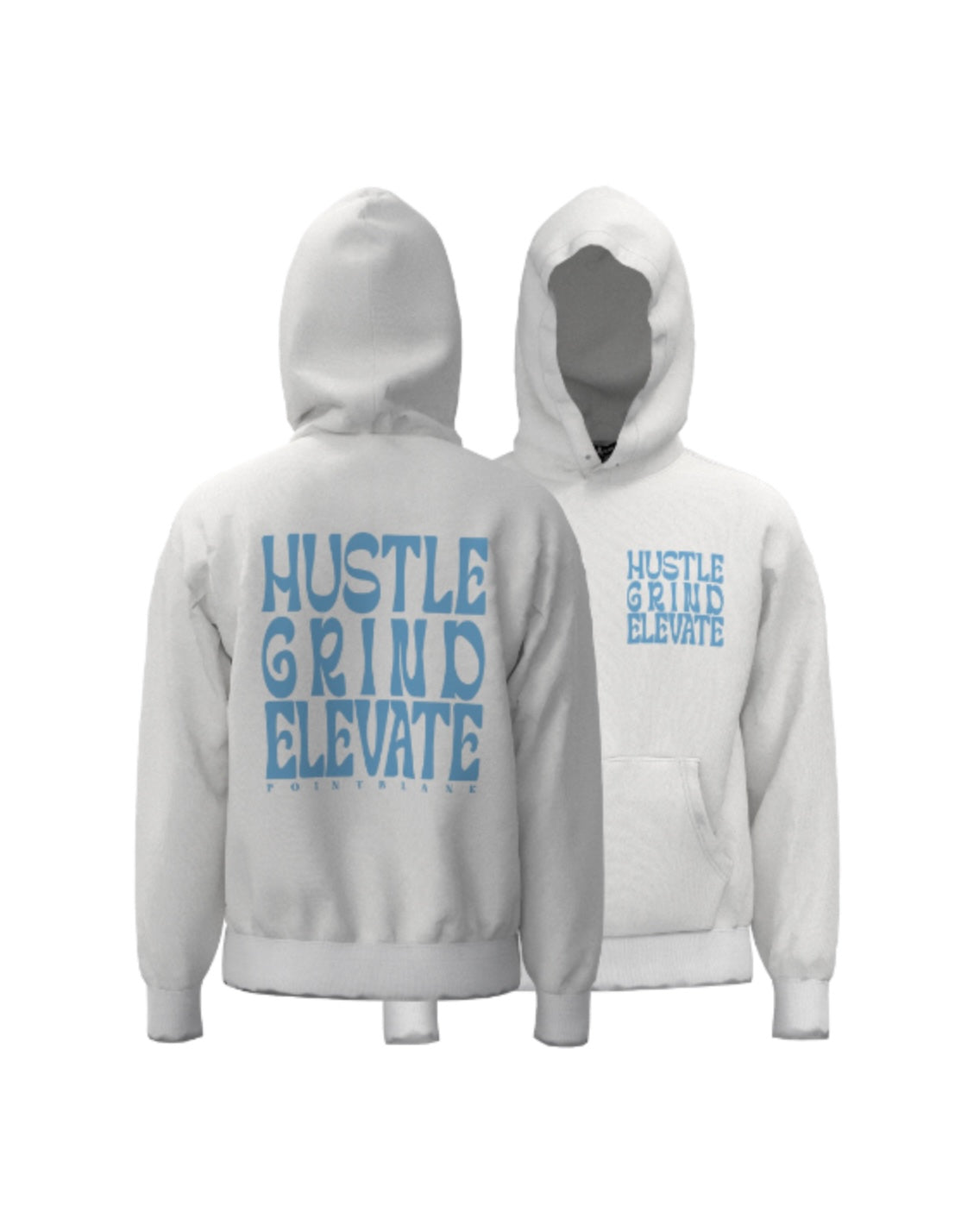 hustle grind elevate hoodie in white 