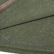 Green fabric with a 'Cut Here for Crop' label on a white background