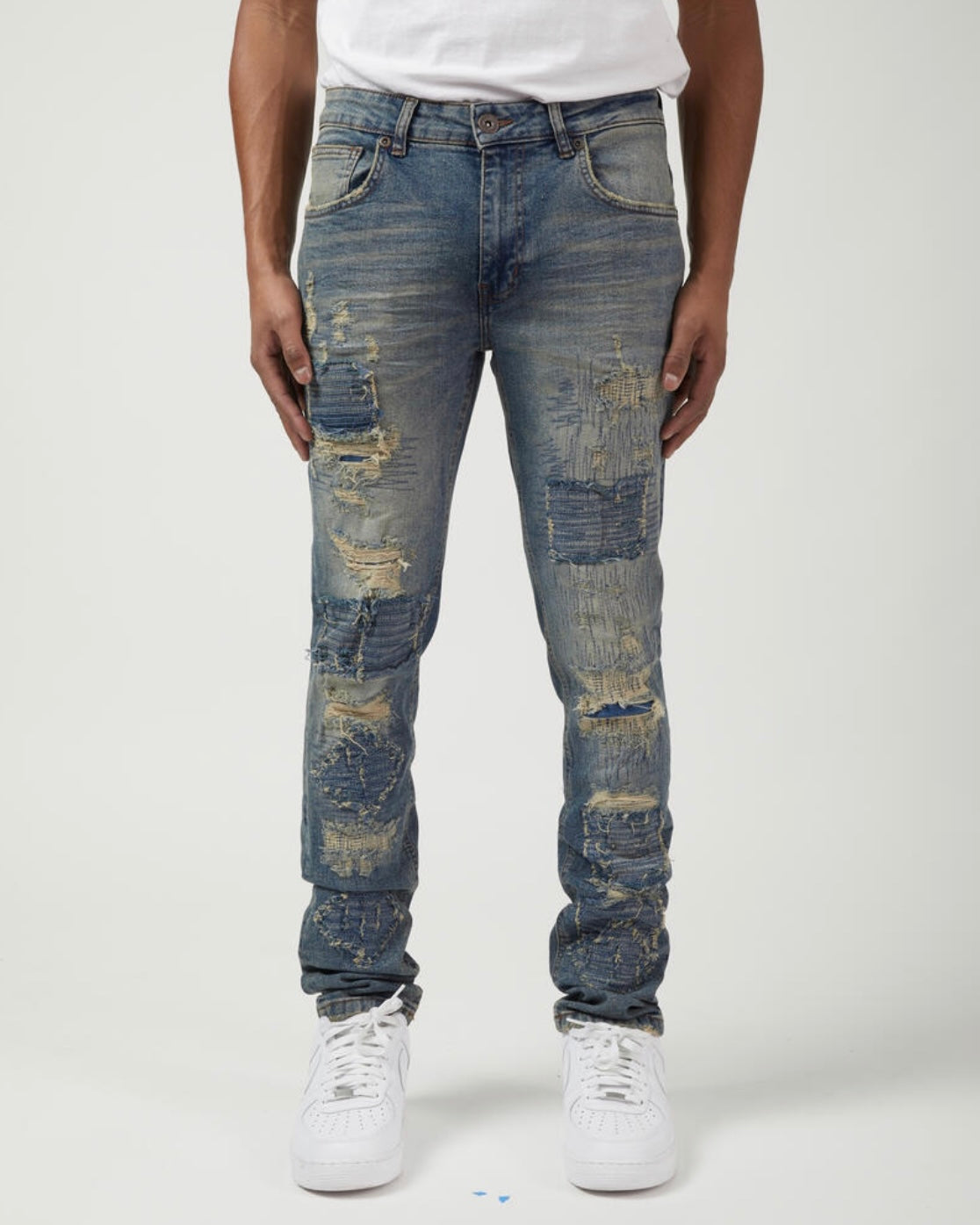 Hyper Stiched Distressed Jeans