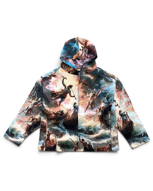 Rebel Minds Fear No One Tapestry Full-Zip Hoodie