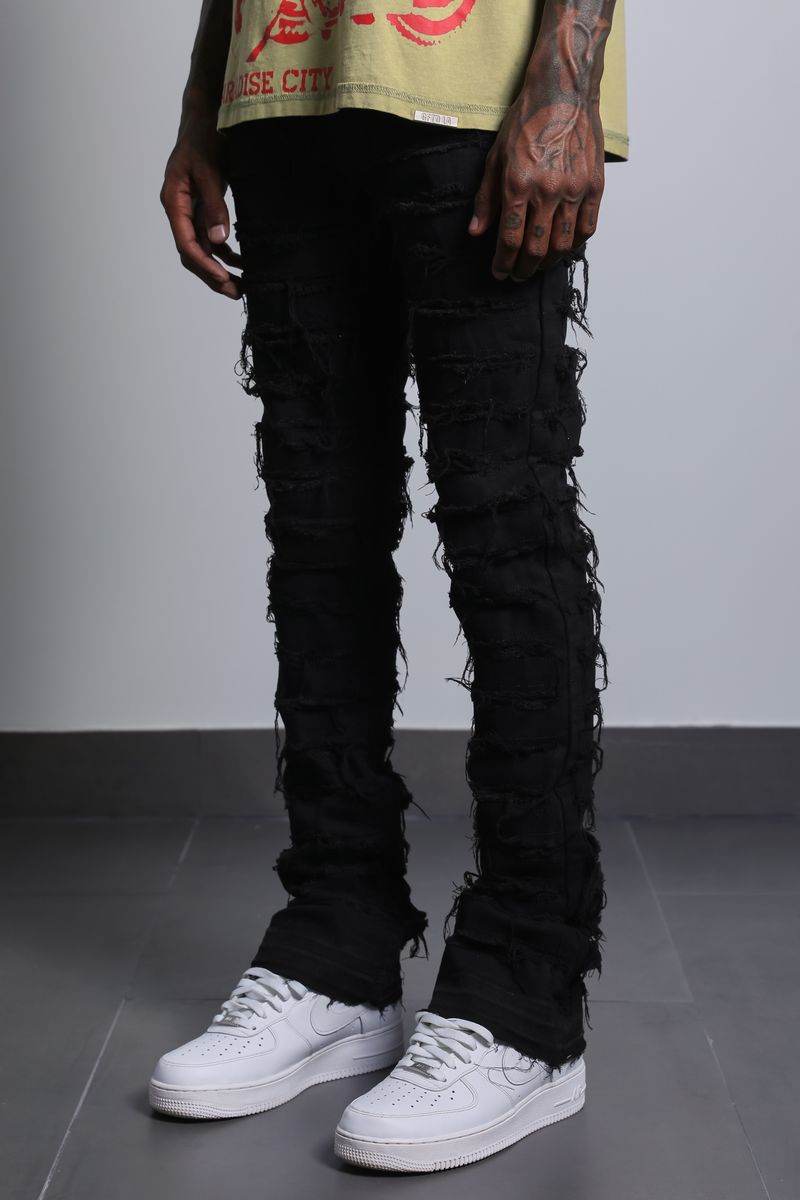 Jawd Shredded Stacked Jeans