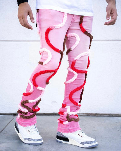 Pink Corda Premium Stacked Jean