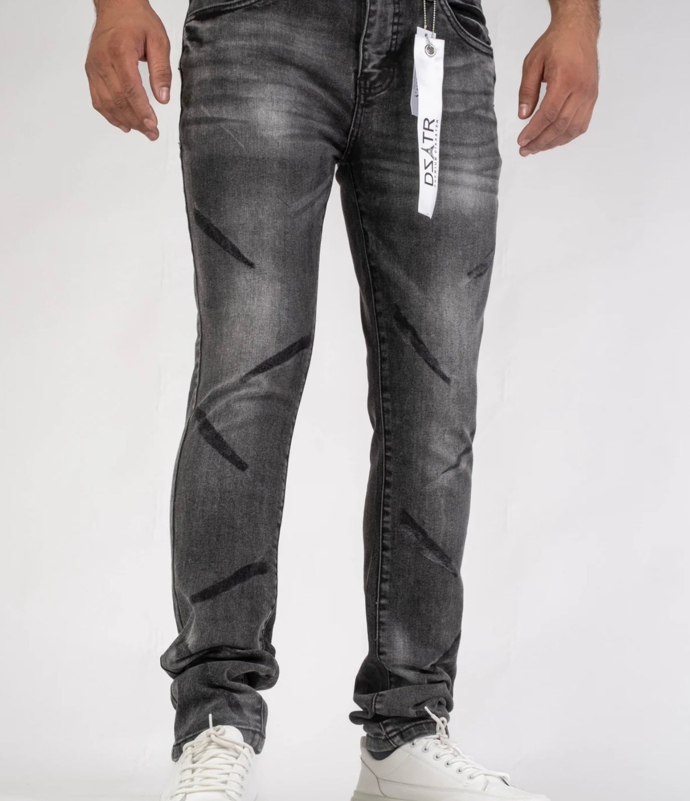 Washed & Creased Stretch Slim Jeans DZTR-453