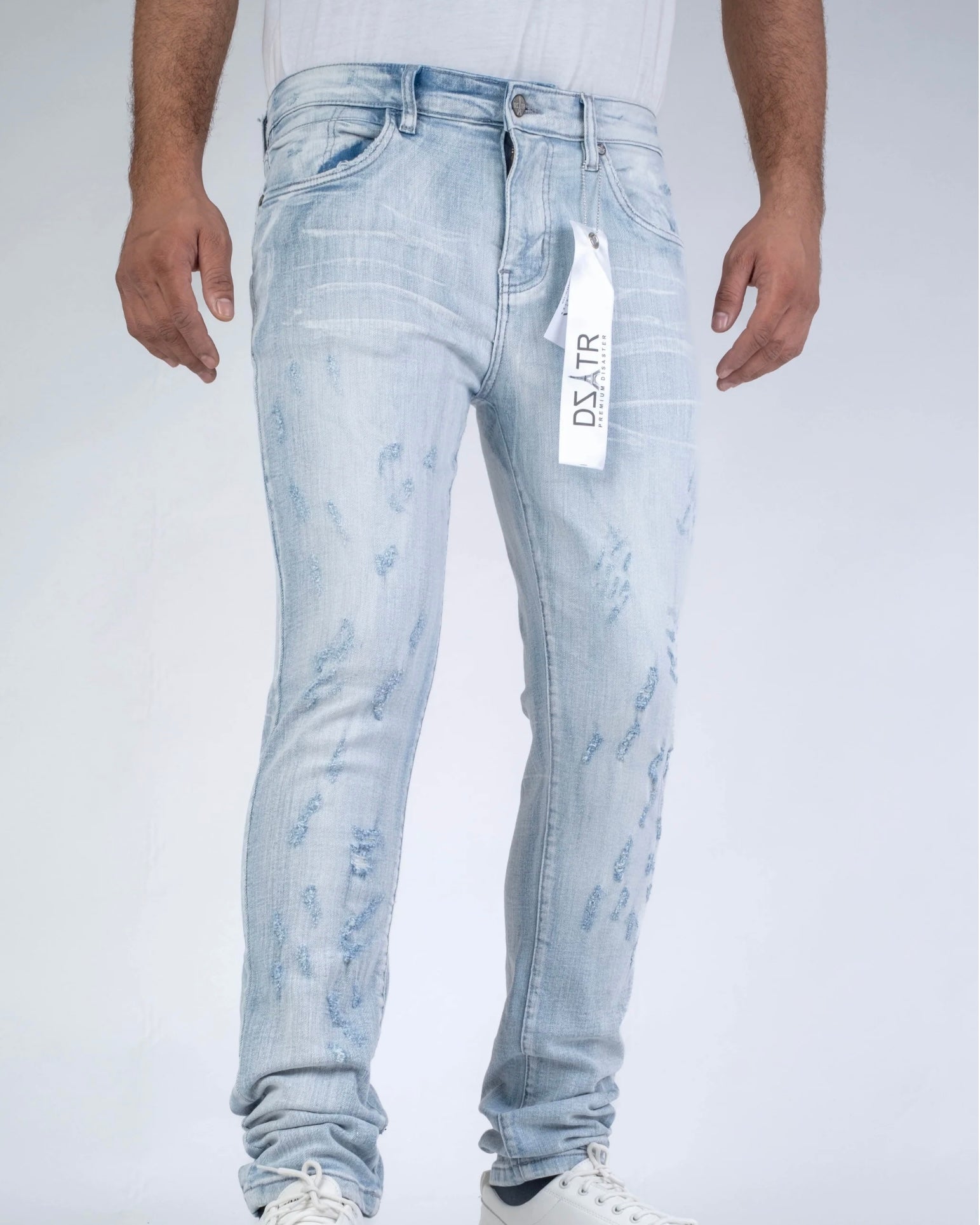 Multi-Distress Super Stretch Slim Jean DZTR-447
