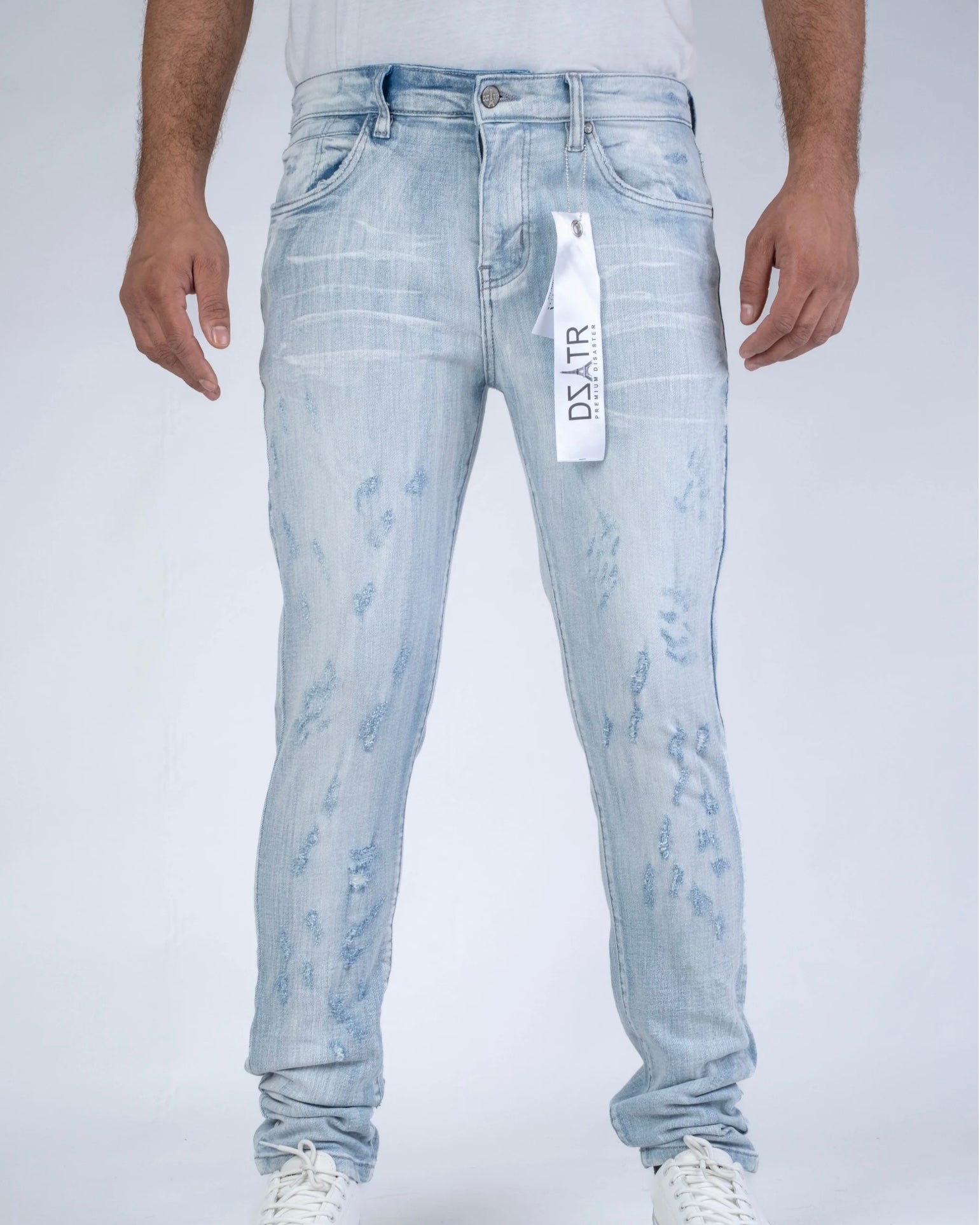 Multi-Distress Super Stretch Slim Jean DZTR-447