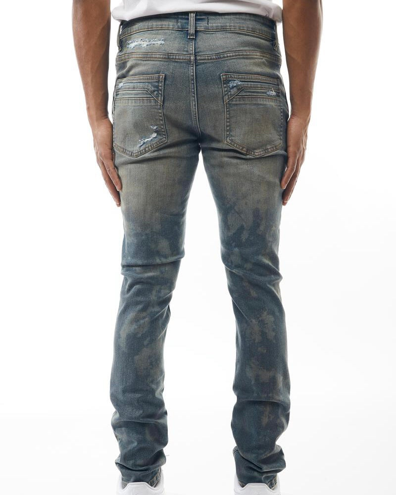 Distressed Washed Denim Jean