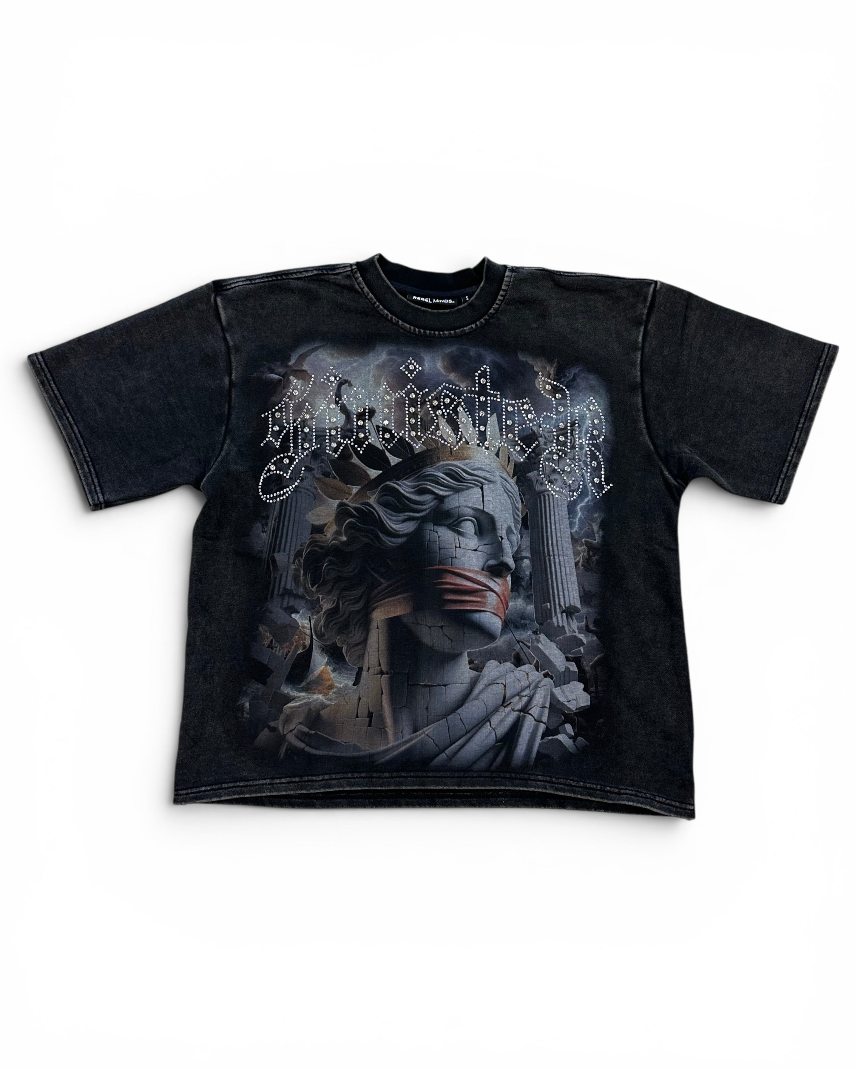 Rebel Minds Sinister Rhinestone Crop Tee