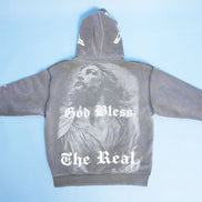 GB Jesus Cross Zip Hoodie Flare Set