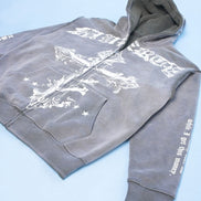 GB Jesus Cross Zip Hoodie Flare Set