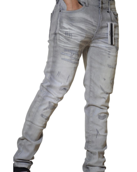 Micro Distressed Denim Jeans