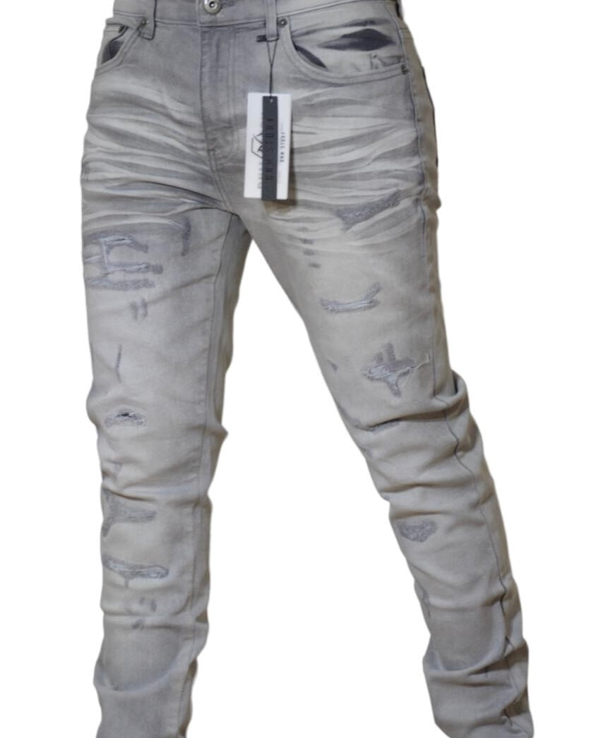 Micro Distressed Denim Jeans