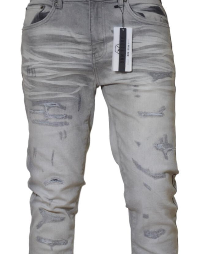 Micro Distressed Denim Jeans