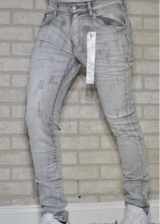 Lightly Distressed Acid Wash Jean