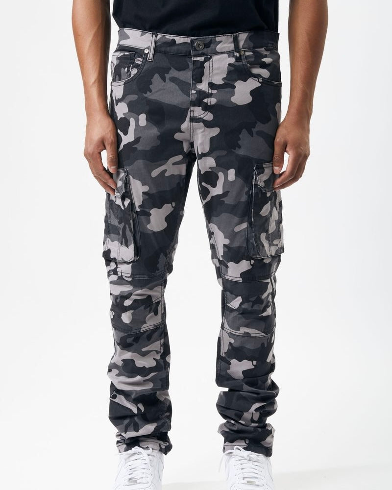 Black camo cargo pants