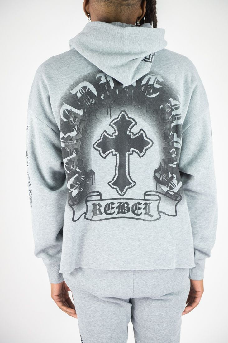 Rebel Cross Crop Hoodie