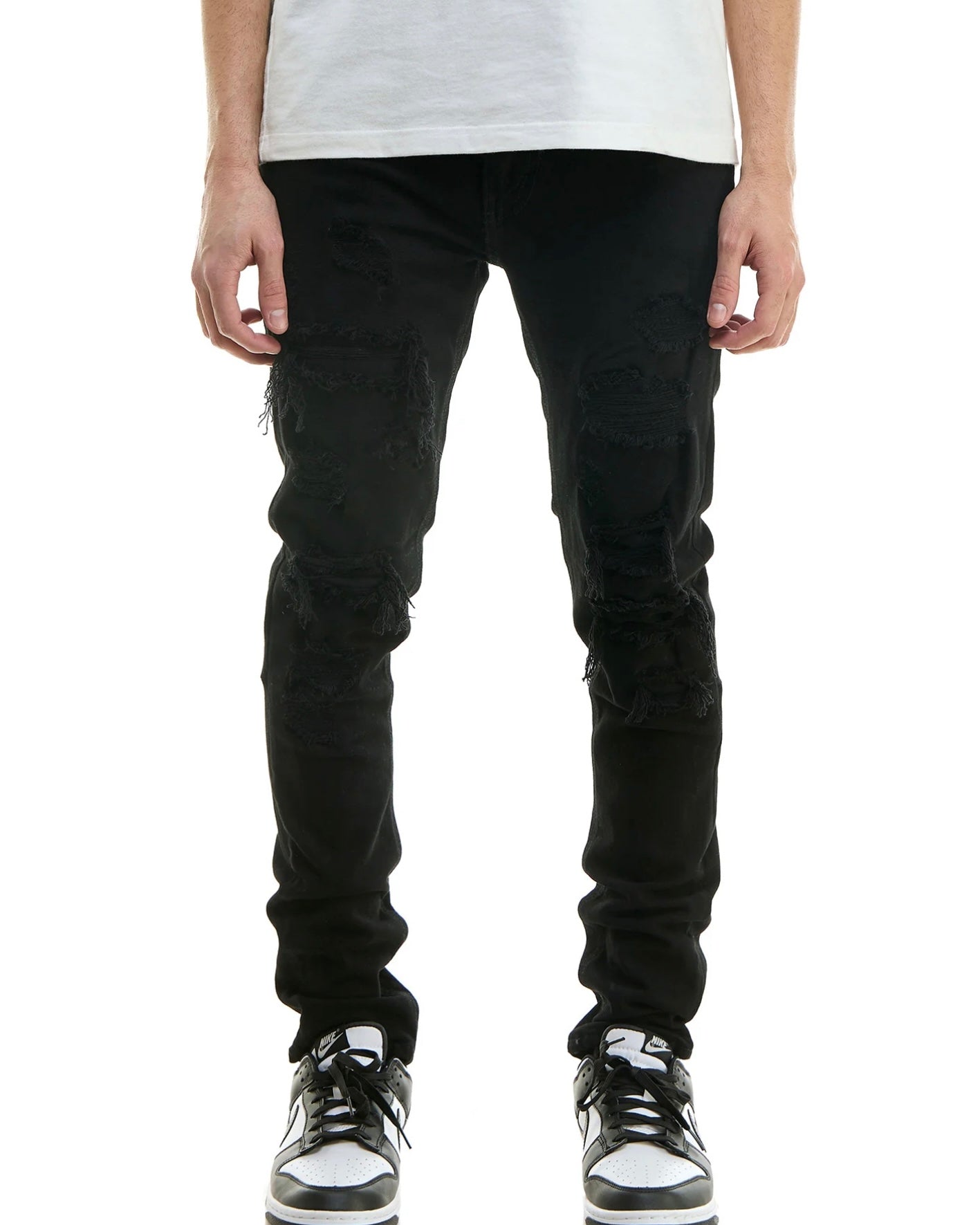 Under Patched Skinny Jeans